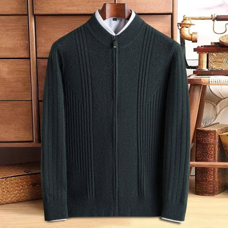 Raffy – Gebreide Heren Zip-Trui met Stretch en Warmte