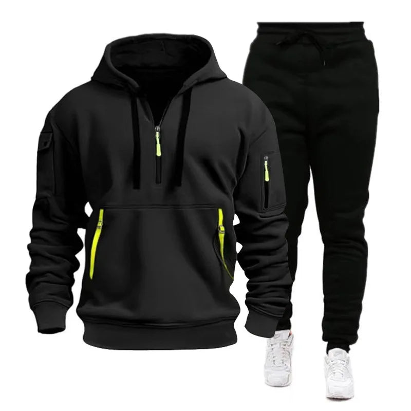 Cassian – Utility-Fit Heren Trainingspak met Hoodie en Joggingbroek