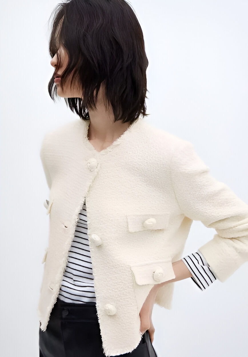 NinoBelli Chique Tweed Jas Voor Vrouwen