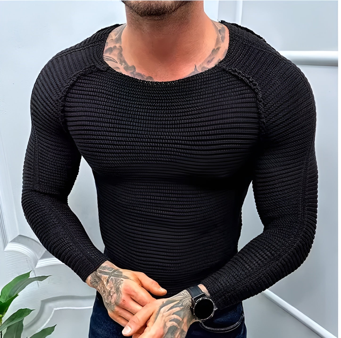 Emiliano – Patchwork Heren Casual Trui