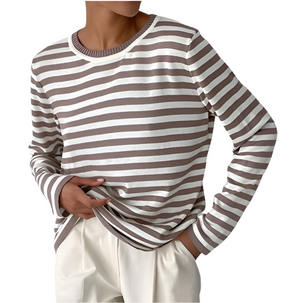 Isabella – Gestreept Dames T-shirt met Lange Mouwen van Katoen
