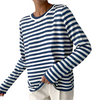 Isabella – Gestreept Dames T-shirt met Lange Mouwen van Katoen