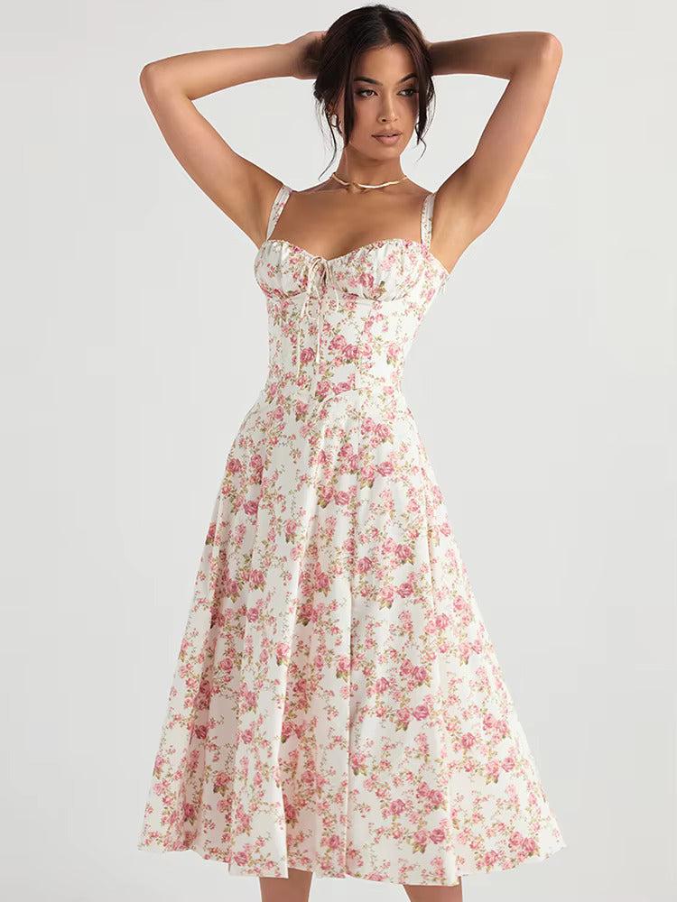 Clara – Bloemen Zomerjurk met Strikdetail voor Dames