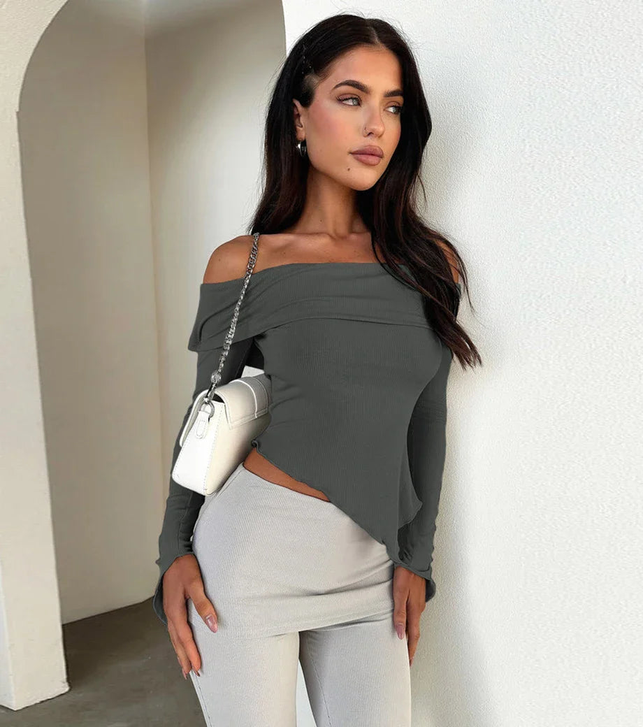 Isabella – Slim Fit Off-Shoulder Damesblouse