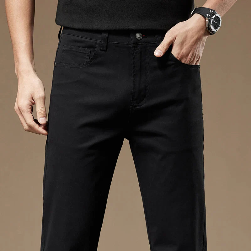 Giovanni – Geklede Heren Straight-Leg Katoenen Broek