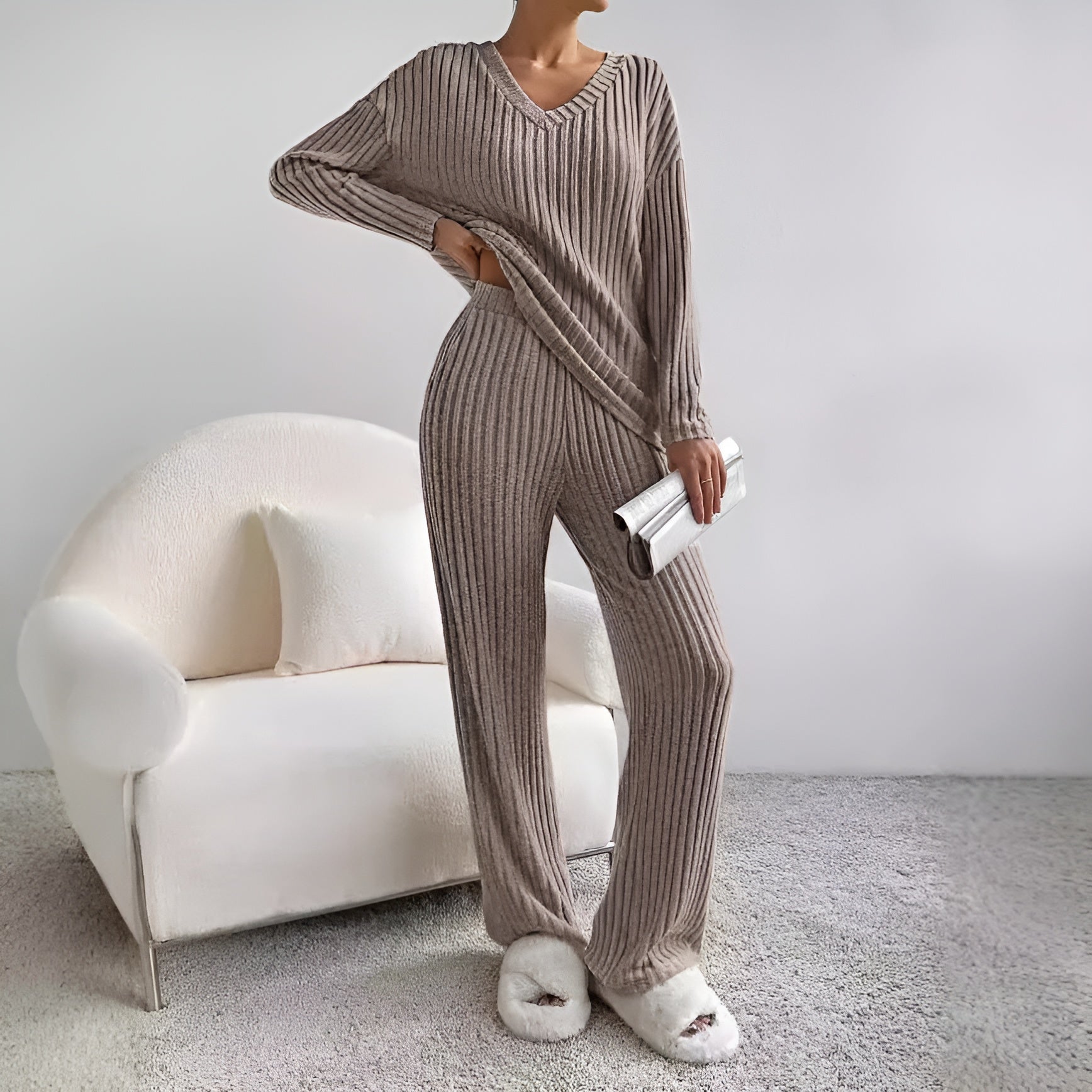 Elena – Comfortabele Gebreide Dames Loungewear Set
