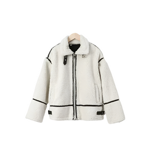Lucia – Beige Lambswollen Winterjas voor Dames