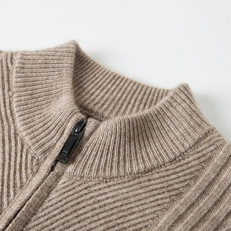 Raffy – Gebreide Heren Zip-Trui met Stretch en Warmte