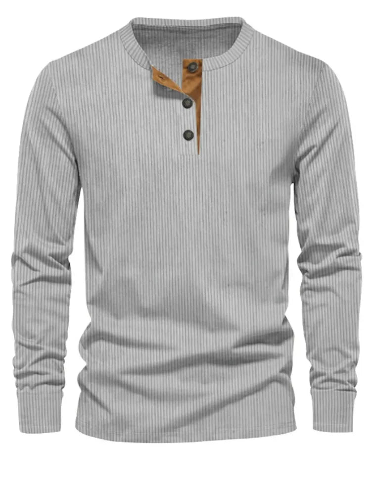 Kristoff – Ribgebreide Henley Heren Trui