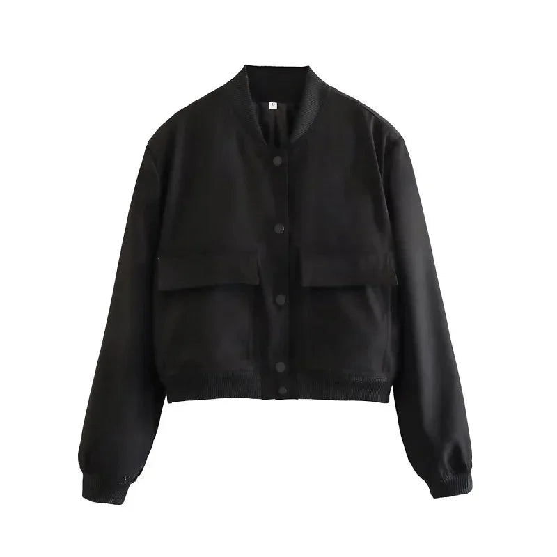 Amara – Cropped Dames Bomber Aviator Jas