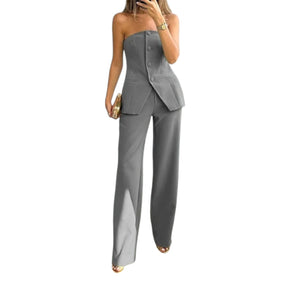 Gemimah – Elegante Dames Set met Strapless Top en Pantalon