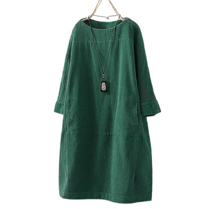 Mirella – Zachte Corduroy Retro Jurk voor Vrouwen