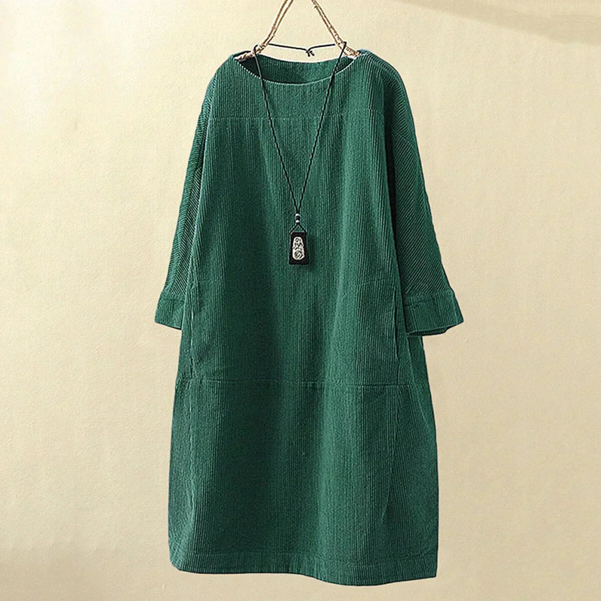 Mirella – Zachte Corduroy Retro Jurk voor Vrouwen
