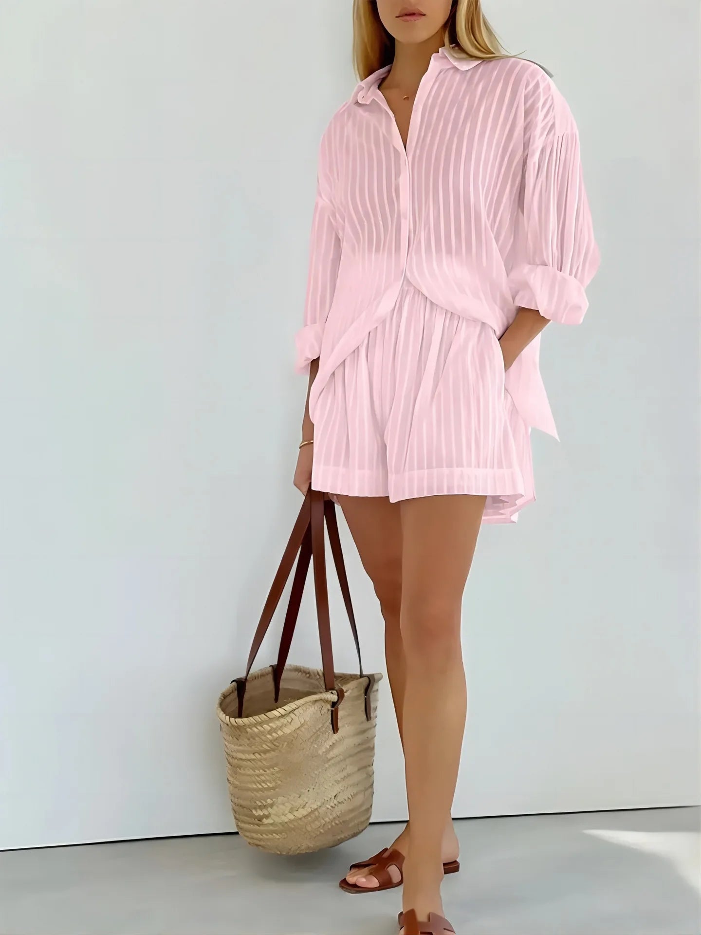 Gretchen – Elegante Zomer Set voor Vrouwen met Jacquard Look