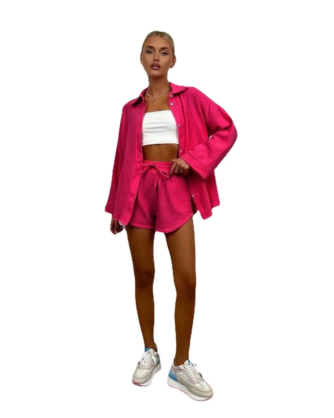 Yuna – Luchtige Katoenen Twee-Delige Set voor Dames