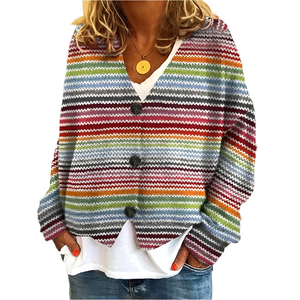 Zoey – Damesvest met Abstracte Print van Lichtgewicht Stof