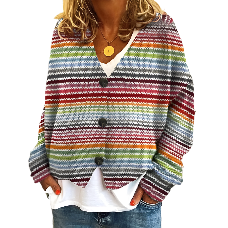 Zoey – Damesvest met Abstracte Print van Lichtgewicht Stof