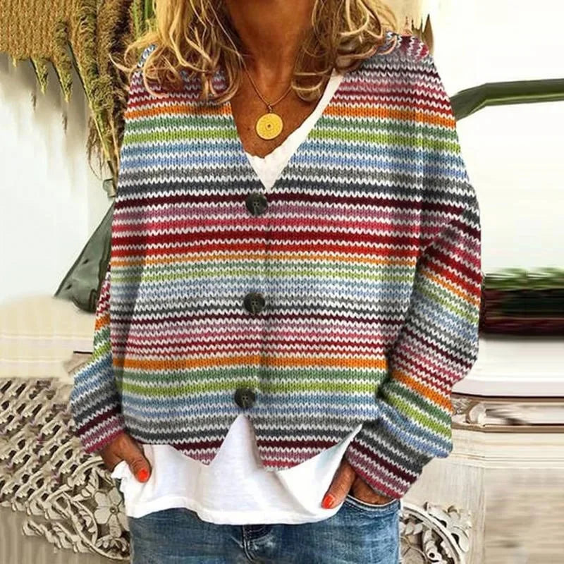 Zoey – Damesvest met Abstracte Print van Lichtgewicht Stof