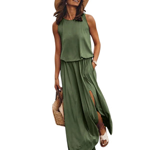 Keysie – Luchtige Mouwloze Maxi Zomerjurk voor Dames