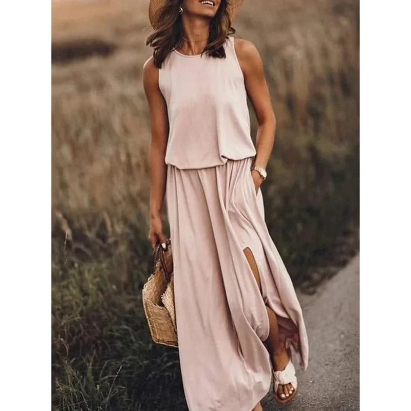 Keysie – Luchtige Mouwloze Maxi Zomerjurk voor Dames