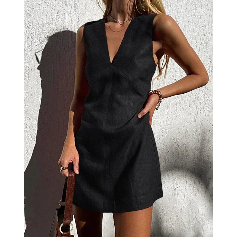 Jyra – Boho-Linnen Zomerjurk voor Dames