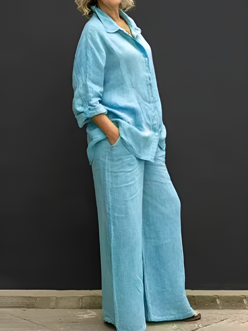 Calista – Dames Linnen Shirt & Broek Set