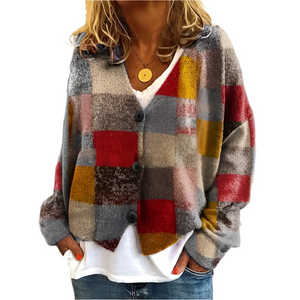 Zoey – Damesvest met Abstracte Print van Lichtgewicht Stof