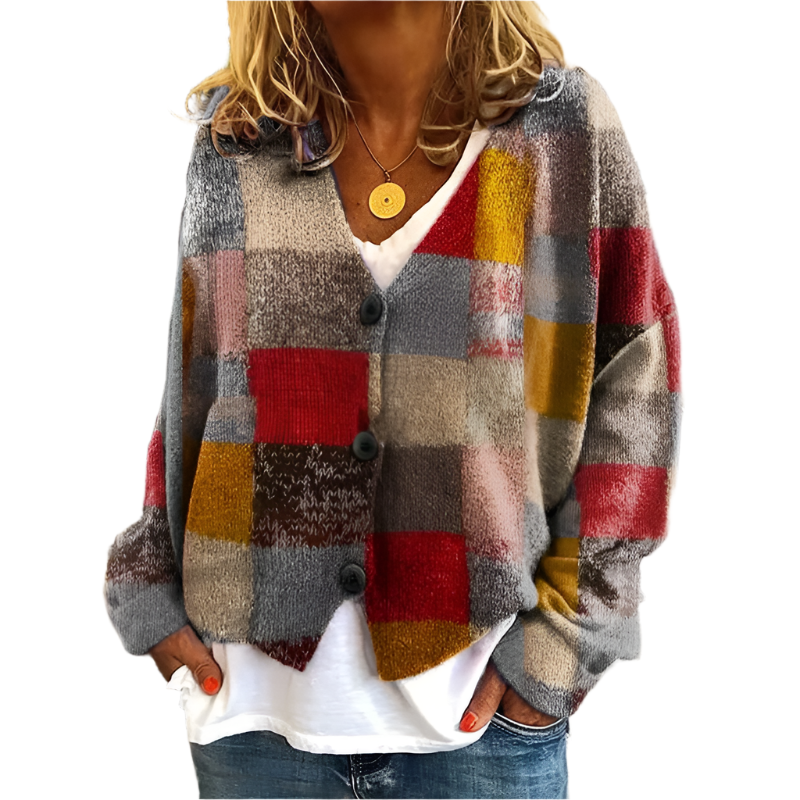 Zoey – Damesvest met Abstracte Print van Lichtgewicht Stof