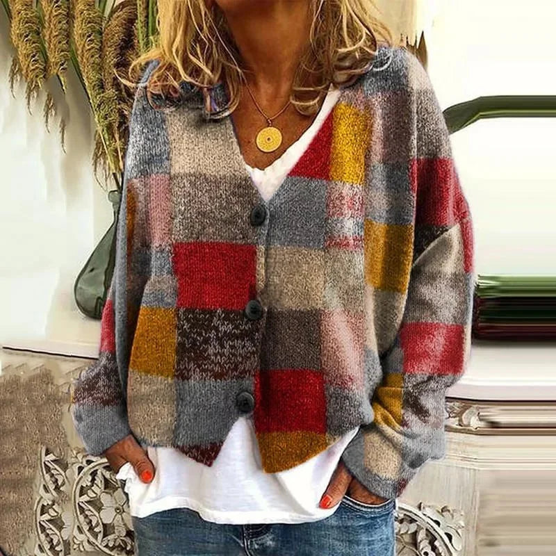 Zoey – Damesvest met Abstracte Print van Lichtgewicht Stof