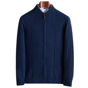 Raffy – Gebreide Heren Zip-Trui met Stretch en Warmte