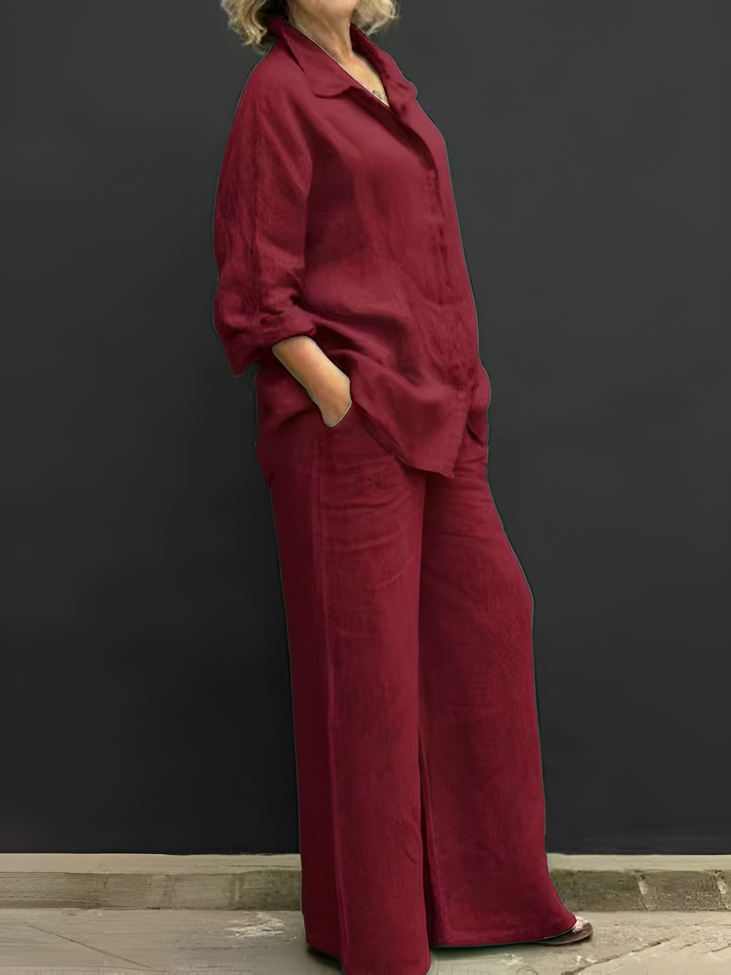 Calista – Dames Linnen Shirt & Broek Set