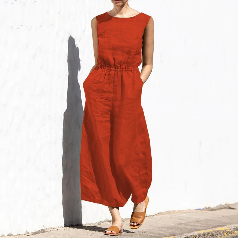 Elena™ linnen jumpsuit