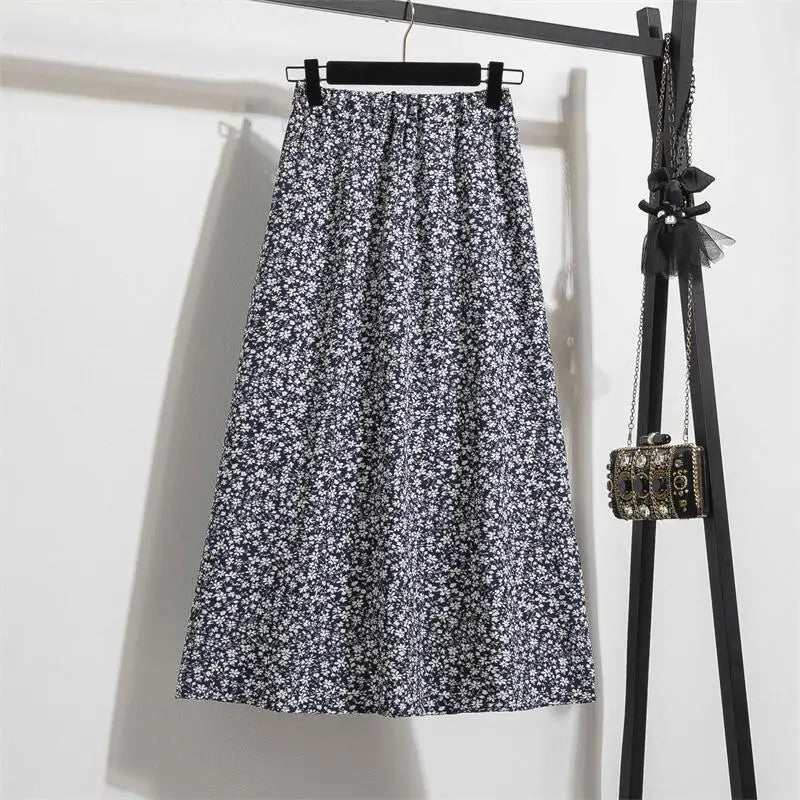 Luciana – Vloeiende Dames Maxi Rok van Chiffon met Bloemenprint