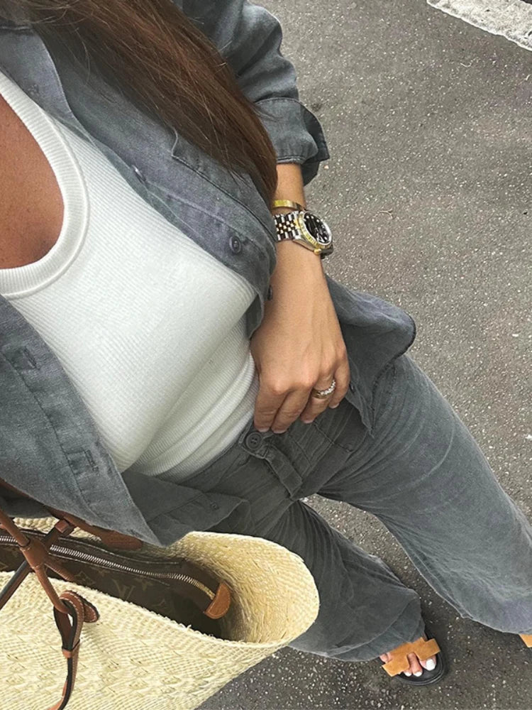 SofiaRanieri Effen Lange Broek Met Hoge Taille voor dames