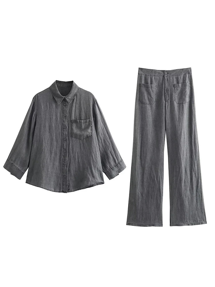 SofiaRanieri Effen Lange Broek Met Hoge Taille voor dames