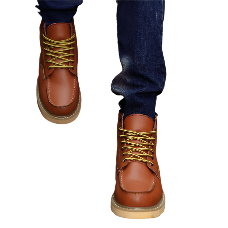 Lorenzo – Retro Heren Winterlaarzen met Antislip Zool