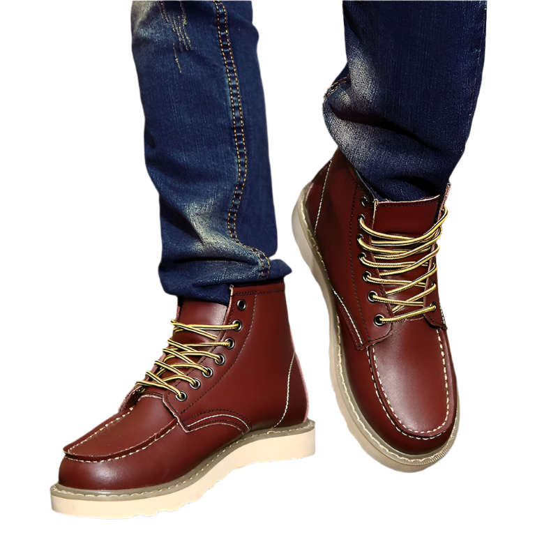 Lorenzo – Retro Heren Winterlaarzen met Antislip Zool