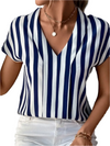 Sofia – Gestreepte V-Hals Damesblouse