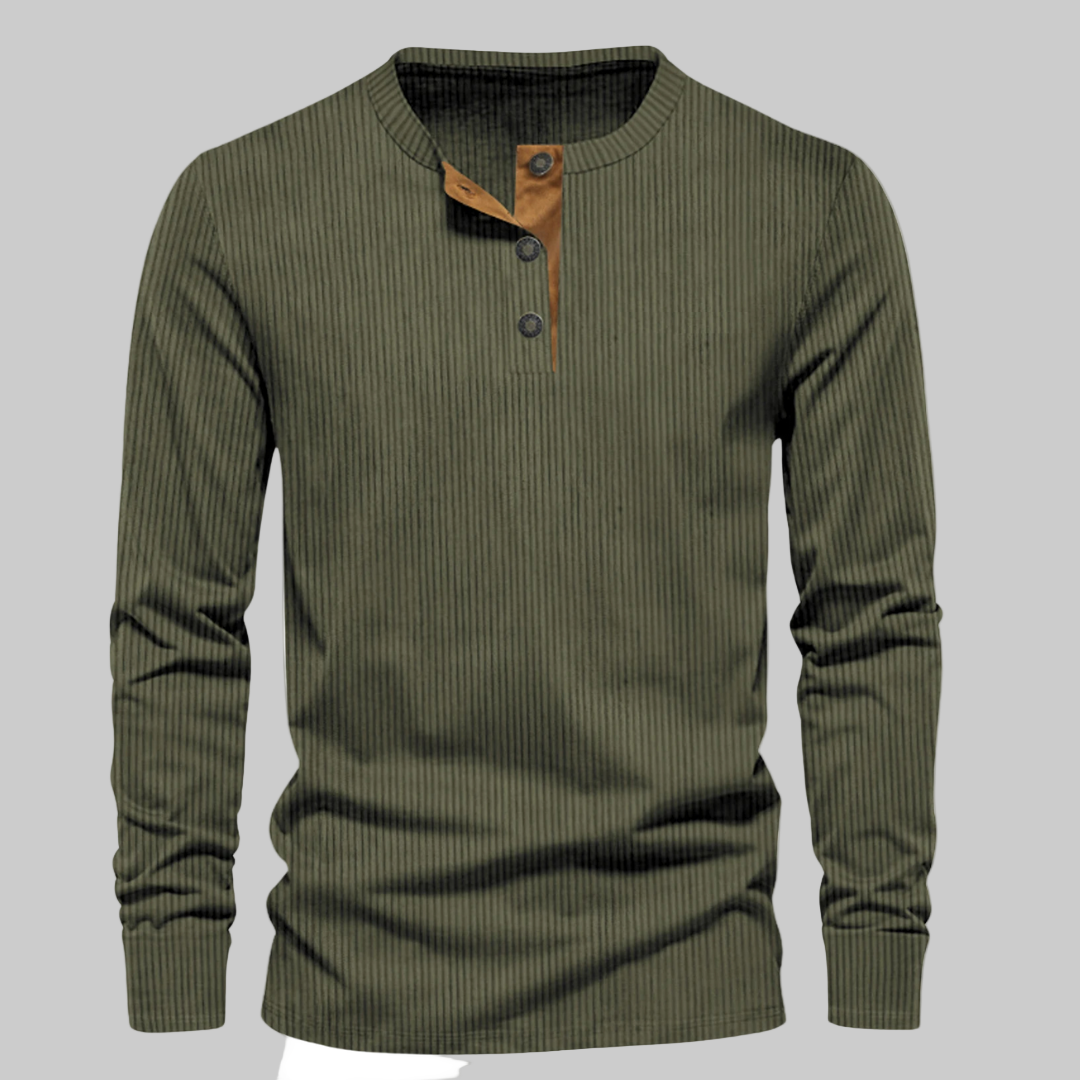 Kristoff – Ribgebreide Henley Heren Trui