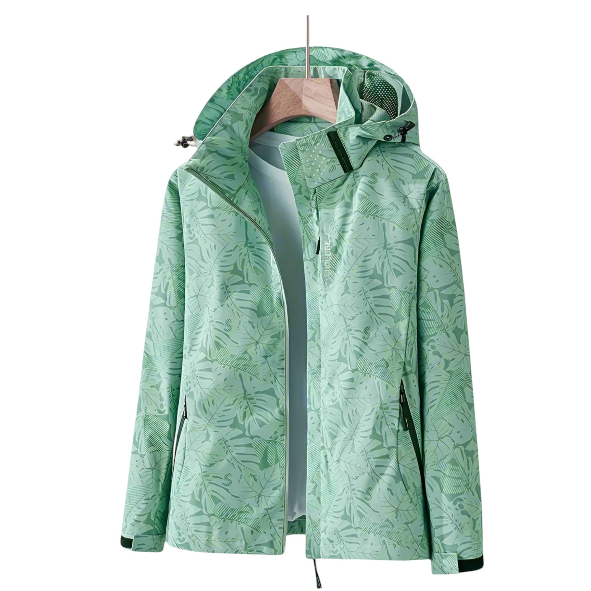 Danielle – Lichtgewicht Dames Regenjack met Bladprint