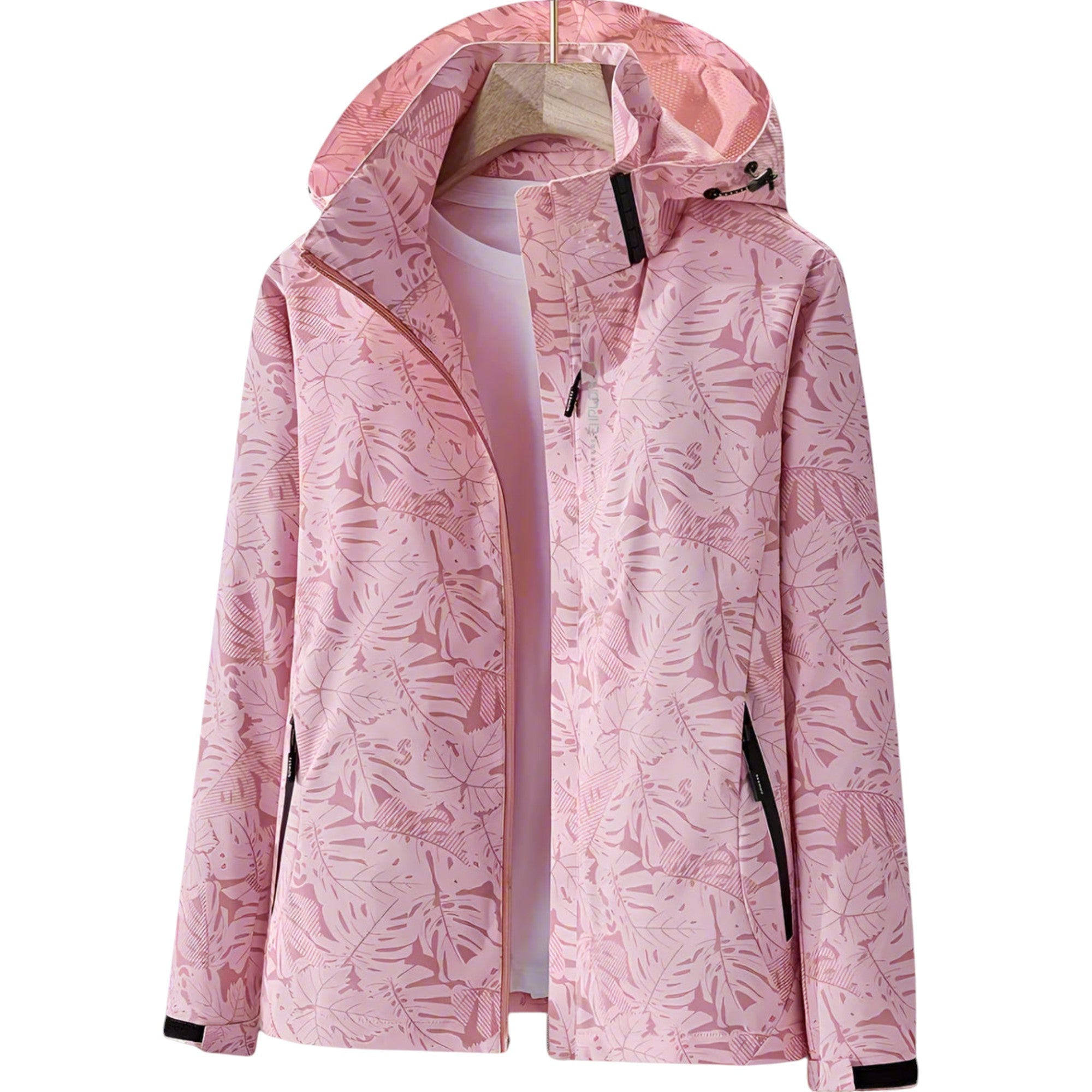 Danielle – Lichtgewicht Dames Regenjack met Bladprint