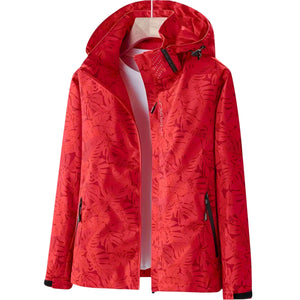 Danielle – Lichtgewicht Dames Regenjack met Bladprint