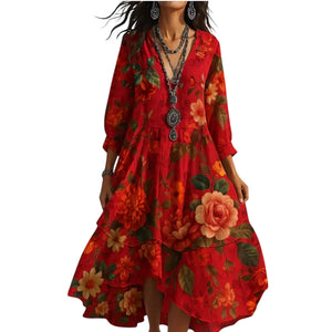 Eliza – Dames Boho Jurk met Vloeiende Pasvorm