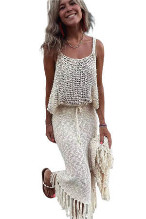 Amara – Boho Gehaakt Dames Tweedelige Set