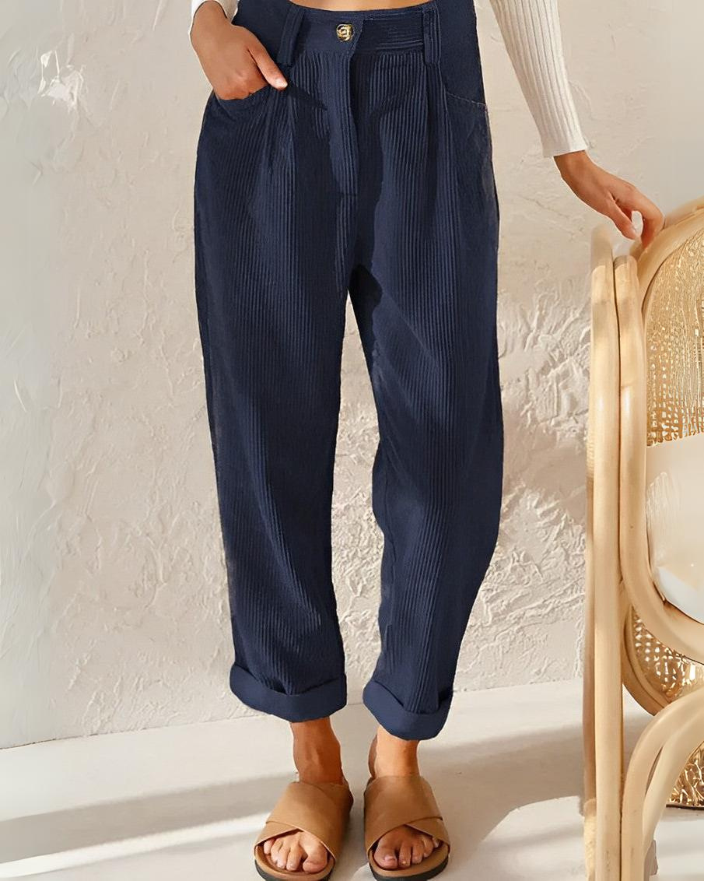 MarcoTela Stijlvolle Corduroy Broek Voor Dames