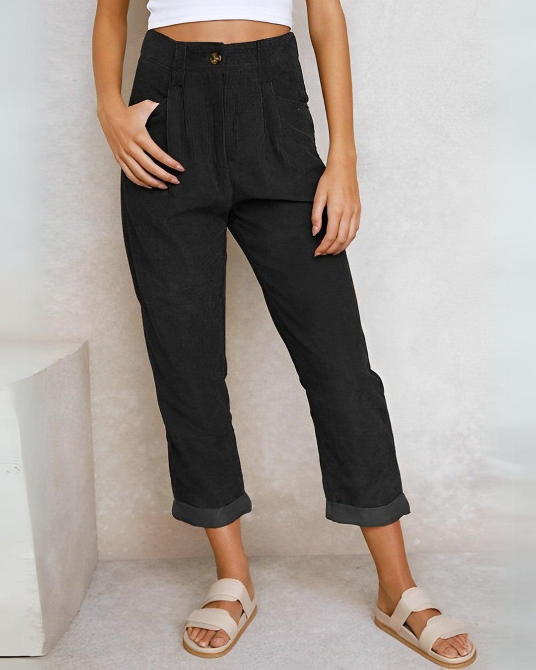 MarcoTela Stijlvolle Corduroy Broek Voor Dames