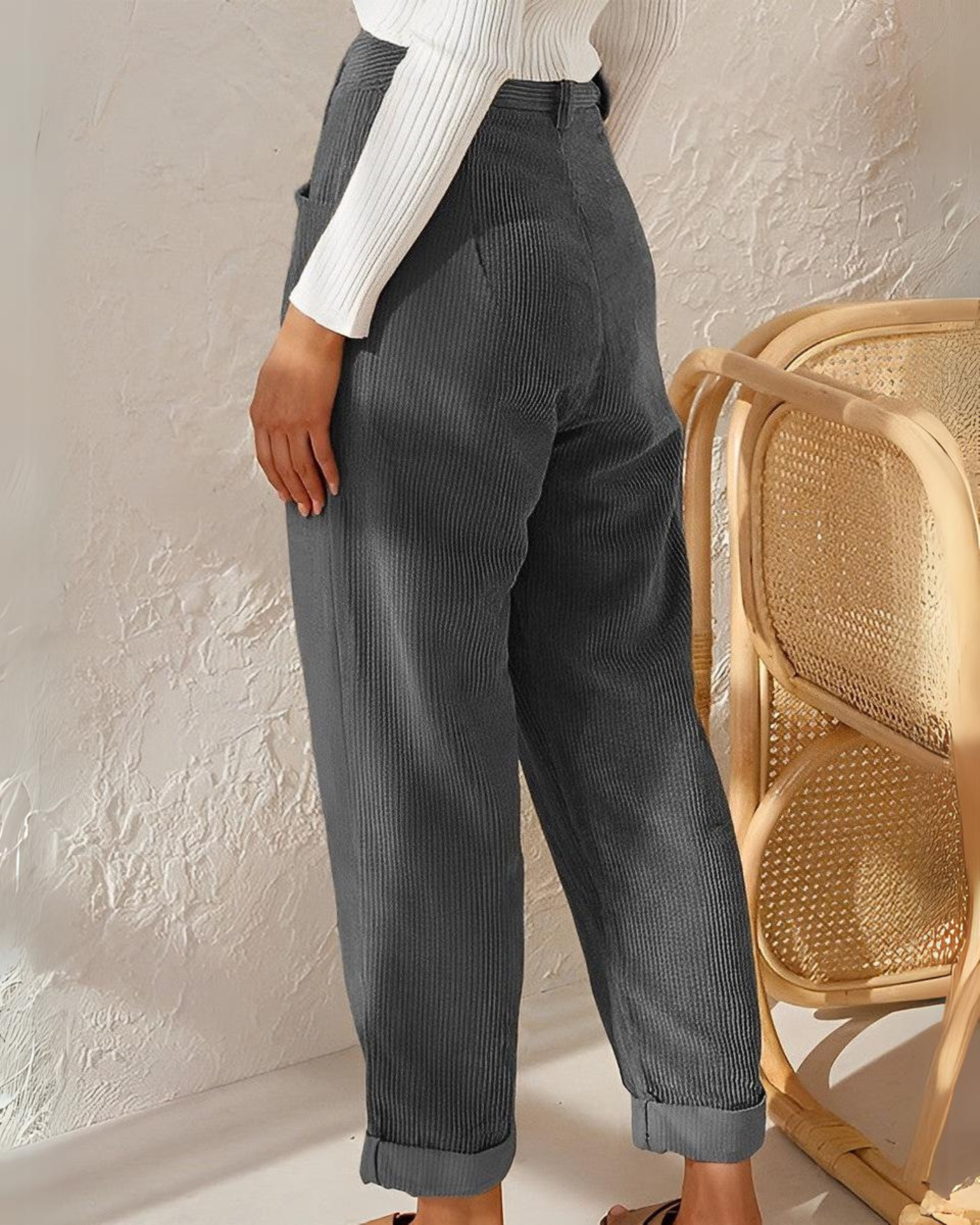 MarcoTela Stijlvolle Corduroy Broek Voor Dames