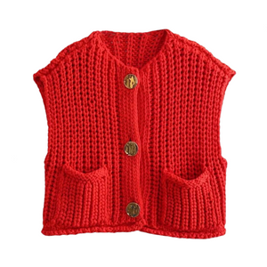 NicolaFerzetti Gebreid Cropped Vest Voor Vrouwen