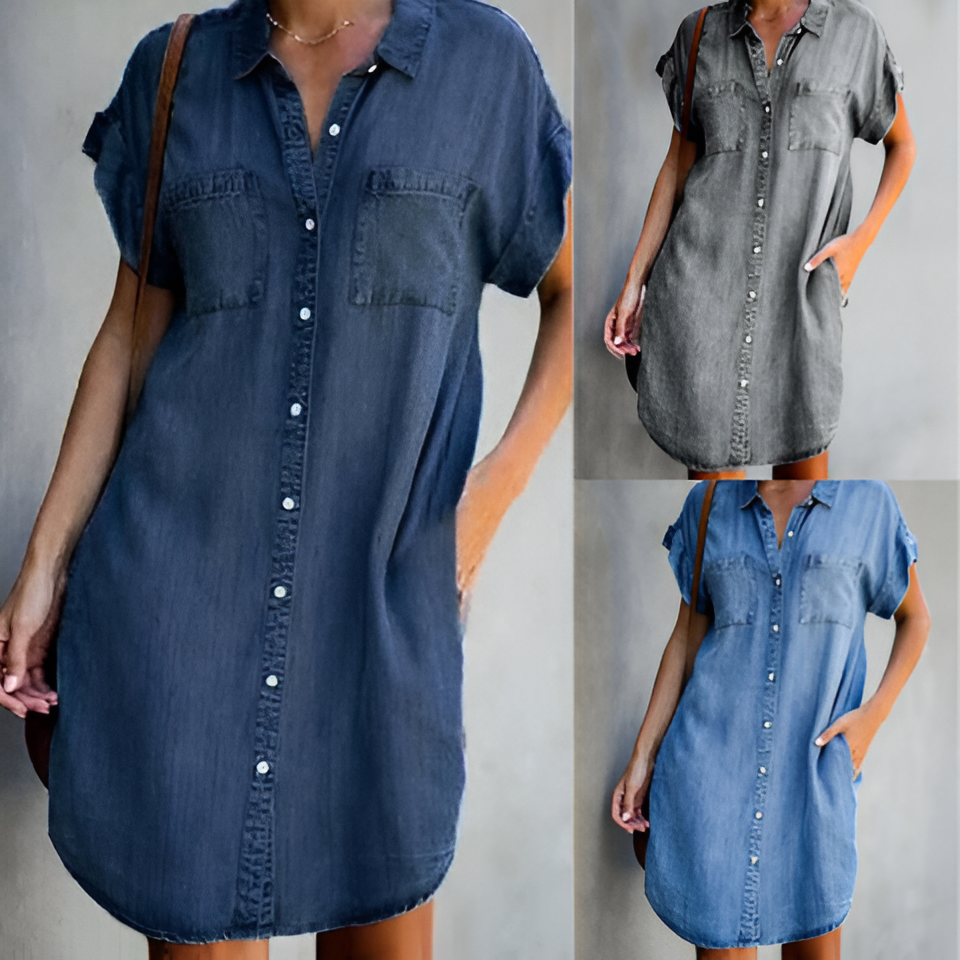 BiancaRiva Comfy Chic Denim Jurk Voor Vrouwen
