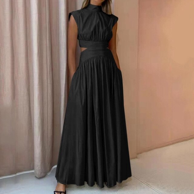 Camille – Linnen Maxi Jurk met Taille-Uitsnijding voor Dames